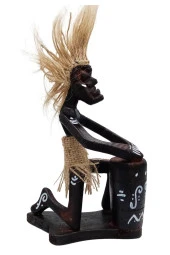 Ahşap Primitif Aborjin Davulcu El Yapımı thumbnail 8