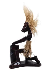 Ahşap Primitif Aborjin Davulcu El Yapımı thumbnail 9