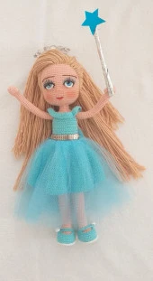 Mavi Peri Kızı Bebek Amigurumi Organik Oyuncak - 1