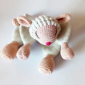 Müzik Kutulu Uyku Arkadaşı Kuzu Amigurumi Organik Oyuncak - 1