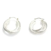 925 Ayar Gümüş Üçlü Halka Küpe thumbnail 1