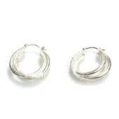 925 Ayar Gümüş Üçlü Halka Küpe thumbnail 2