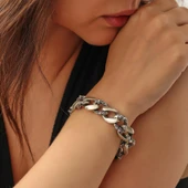 925 Ayar Gümüş Otantik Zincir Bileklik thumbnail 2