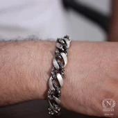 925 Ayar Gümüş Otantik Zincir Bileklik thumbnail 6