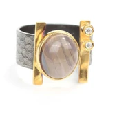 925 Ayar Gümüş Oval Ametist Taşlı Yüzük thumbnail 5