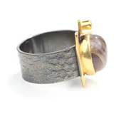 925 Ayar Gümüş Oval Ametist Taşlı Yüzük thumbnail 4