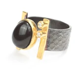 925 Ayar Gümüş Oval Onix Taşlı Yüzük thumbnail 3