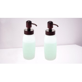 BANYO SETİ SIVI SABUNLUK 2 ADET CAM BUZ DESENLİ 6X6X20CM 300ML thumbnail 3