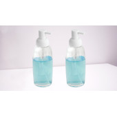 BANYO SETİ SIVI SABUNLUK 2 ADET BEYAZ CAM  7X7X21CM 300ML - 3