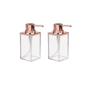 BANYO SETİ SIVI SABUNLUK 2 ADET MODERN ALTIN BAKIR TASARIMLI 6X6X15CM 400ML - 2