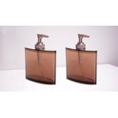 BANYO SETİ OVAL SIVI SABUNLUK 2 ADET KAHVERENGİ AKRİLİK 13X5X16CM 350ML thumbnail 2