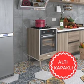 Kenzlife ankastre modülü kabini polonyum crd fırın ocak dolabı özel boy ayarlı ayaklı kapaklı thumbnail 1