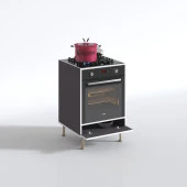 Kenzlife ankastre modülü kabini nobelyum gri fırın ocak dolabı özel boy ayarlı ayaklı kapaklı thumbnail 2