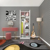 Kenzlife gardırop 2 kapılı kapaklı leylak byz 173X60X42 gardolap dolap ofis - 1