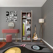 Kenzlife gardırop 2 kapılı kapaklı leylak cvz 173*60*42 gardolap dolap ofis thumbnail 1