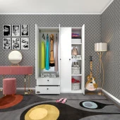 Kenzlife gardırop 4 kapılı kapaklı 2 çekmeceli hüsnüyusuf byz 173*120*42 gardolap dolap ofis thumbnail 1