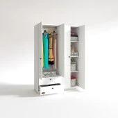 Kenzlife gardırop 4 kapılı kapaklı 2 çekmeceli hüsnüyusuf byz 173*120*42 gardolap dolap ofis thumbnail 2