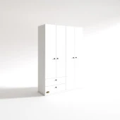 Kenzlife gardırop 4 kapılı kapaklı 2 çekmeceli hüsnüyusuf byz 173*120*42 gardolap dolap ofis thumbnail 3