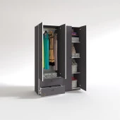 Kenzlife gardırop 4 kapılı kapaklı 2 çekmeceli hüsnüyusuf gri 173*120*42 gardolap dolap ofis thumbnail 2