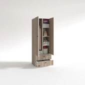 Kenzlife gardırop 2 kapılı kapaklı 2 çekmeceli nilüfer crd 173*60*42 gardolap dolap ofis thumbnail 2