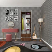 Kenzlife gardırop 2 kapılı kapaklı 2 çekmeceli nilüfer cvz 173*60*42 gardolap dolap ofis thumbnail 1