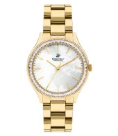 BP3166C.120 Zirkon Taşlı Sedef Kadran Çelik Kasa&Kordon Kararma Renk Atma Yapmaz Kadın Kol Saati thumbnail 1