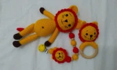 Doğuştan Fanatik Aslan Yenidoğan Takımı Amigurumi Organik Oyuncak - 2