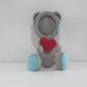 Ayıcıklı Fotoğraf Çerçevesi Amigurumi Organik Oyuncak - 1