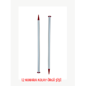 Örgü örme şişi Düz uçlu örgü şişi  kalın şiş 20 mm boy 40cm Kolay örgü örme şişi kalın şiş - 6