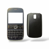 Nokia 302 Kapak Nokia Asha 302 uyumlu Siyah ön Kapak Arka Kapak Tuş Takımı - 1