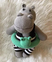 Henry The Hippo Amigurumi Organik Oyuncak - 1