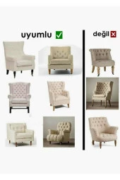 AmorHome 3-3-1-1 Lastikli Koltuk Örtüsü - Kanepe Örtüsü Takımı 180 x 230 4 Parça, Dokuma Jakar thumbnail 3