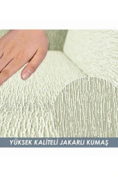 AmorHome 3-3-1-1 Lastikli Koltuk Örtüsü - Kanepe Örtüsü Takımı 180 x 230 4 Parça, Dokuma Jakar thumbnail 6