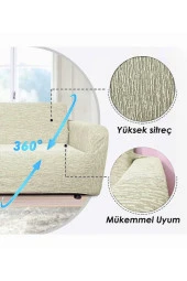 AmorHome 3-3-1-1 Lastikli Koltuk Örtüsü - Kanepe Örtüsü Takımı 180 x 230 4 Parça, Dokuma Jakar thumbnail 12