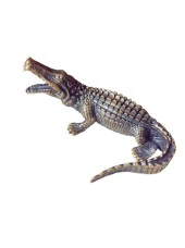 Polyester Altın Siyah Timsah Biblo - 4