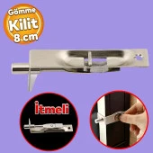 Gömmeli İtmeli Paslanmaz Sürgü Kilidi Kapı Pencere Sürgüsü 8 cm Saten Kilit thumbnail 1