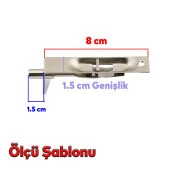Gömmeli İtmeli Paslanmaz Sürgü Kilidi Kapı Pencere Sürgüsü 8 cm Saten Kilit thumbnail 2