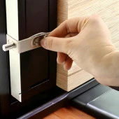 Gömmeli İtmeli Paslanmaz Sürgü Kilidi Kapı Pencere Sürgüsü 8 cm Saten Kilit thumbnail 4