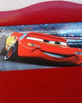 Başlık DK 90345 Tek Kişilik 100 Arabalar Model Suni Deri Kırmızı Kumaş El Yapım - 8