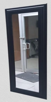 Boy 90346 Duvar Aynası 45'e 115 MDF Lam Kenar Siyah Flotal Ayna Kutuda Sevk El Yapım - 5