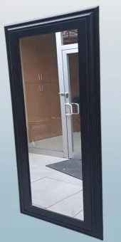 Boy 90346 Duvar Aynası 45'e 115 MDF Lam Kenar Siyah Flotal Ayna Kutuda Sevk El Yapım - 6