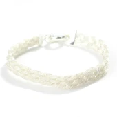 925 Ayar Gümüş 3 Sıra Elişi Örgü Kilitli Bileklik thumbnail 1