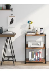 servetavcı Raflı Yazıcı Sehpası - Atlantik Çam 45x30 (Frenli Tekerli) - 3