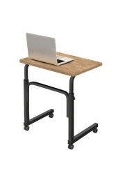 servetavcı Yükseklik Ayarlı Laptop Sehpası Ve Çalışma Masası - Atlantik Çam (TEKERLİ) 60x40 Oval Kenar thumbnail 1