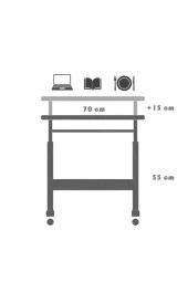 servetavcı Yükseklik Ayarlı ve Klavyelikli Laptop Sehpası - Atlantik Çam 70x40 (Frenli Tekerli) thumbnail 3