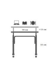 servetavcı Yükseklik Ayarlı Laptop Sehpası Ve Çalışma Masası - Ceviz (TEKERLİ) 70x40 Oval Kenar thumbnail 4