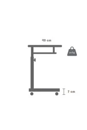 servetavcı Yükseklik Ayarlı ve Klavyelikli Laptop Sehpası - Atlantik Çam 70x40 (Frenli Tekerli) thumbnail 4