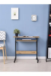 servetavcı Yükseklik Ayarlı ve Klavyelikli Laptop Sehpası - Atlantik Çam 70x40 (Frenli Tekerli) thumbnail 5