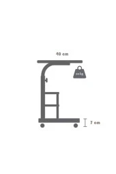 servetavcı Yükseklik Ayarlı Ve Çift Raflı Laptop Sehpası Ve Çalışma Masası - Çam Beyaz (Tekerli) 70x40 - 3