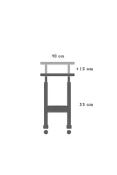 servetavcı Yükseklik Ayarlı Laptop ve Servis Sehpası - Atlantik Çam Beyaz (Tekerli) Oval Kenar thumbnail 3